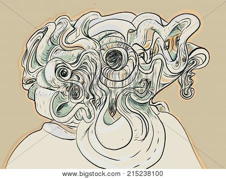 A surreal linear artwork with lines going all over the place