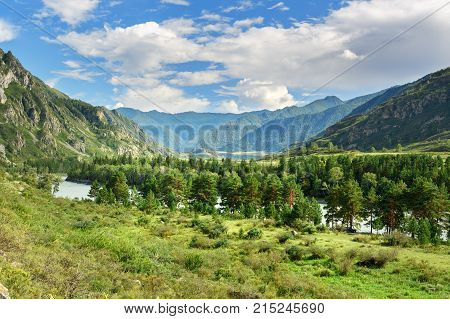 View Of Katun River. Altai Republic, Russia