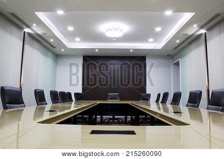 Modern meeting room with table and chairs. concept conventon room. conference room