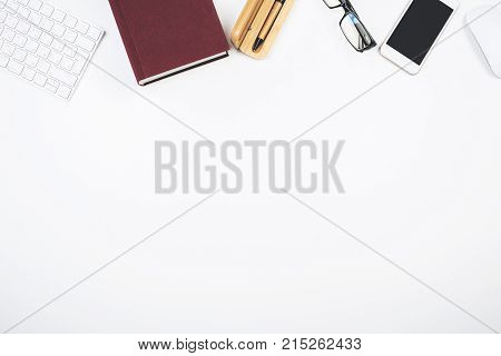 Office Desktop With Various Objects