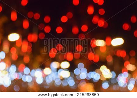 Abstract bokeh traffic light and Christmas light background
