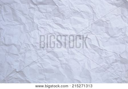 close up of crumpled white paper background and texture