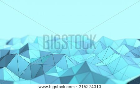 Abtract Blue And Green Triangle Background