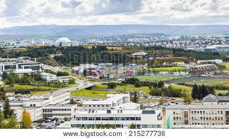 Above View Of Neighborhood Of Reykjavik