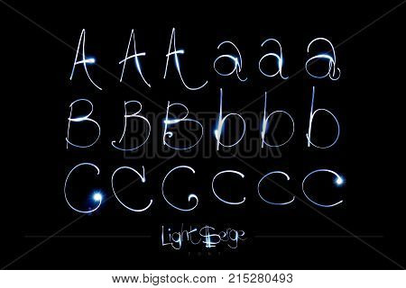 Light Painting Alphabet - Light Serge Font ABC