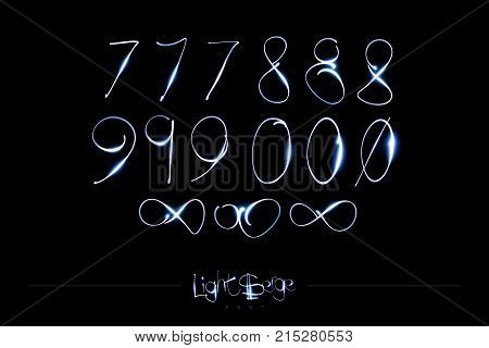 Light Painting Alphabet - Light Serge Numbers 7890