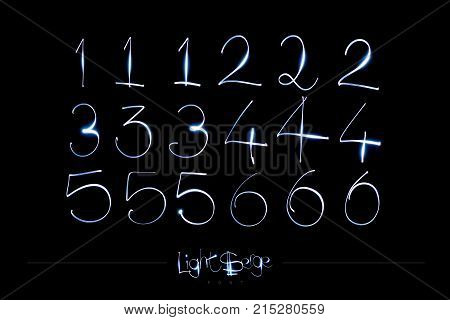 Light Painting Alphabet - Light Serge Numbers 123456
