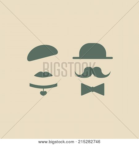 Lady and gentlemen intelligent pictograms illustration. WC sign