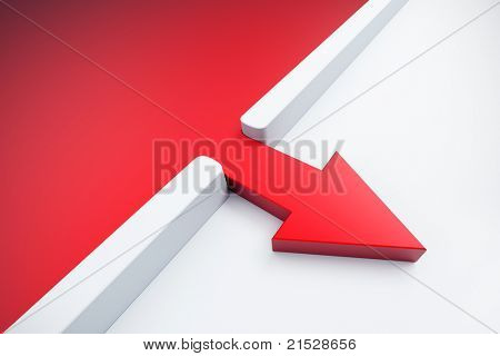 Infiltracja czerwona strzałka poza renderowania 3d