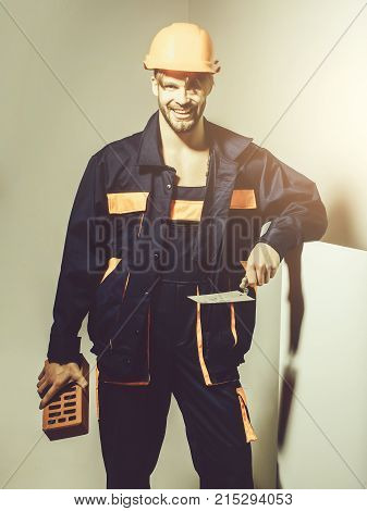 Happy Man Smiling Builder