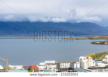 Above View Of Atlantic Ocean Coast In Reykjavik