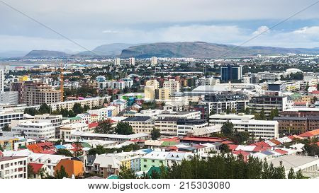 Residential Quarters In Reykjavik In Autumn