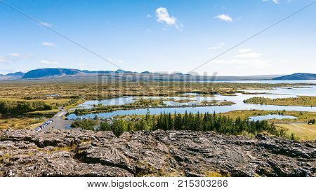 Above View Of Valley In Thingvellir National Park