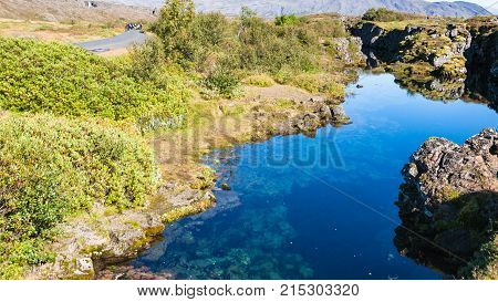 Water In Earth Crack In Thingvellir National Park