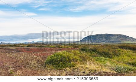 Landscape With Old Volcano In Iceland