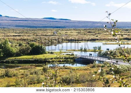 Above View Of Silfra Fissure In Thingvellir Park