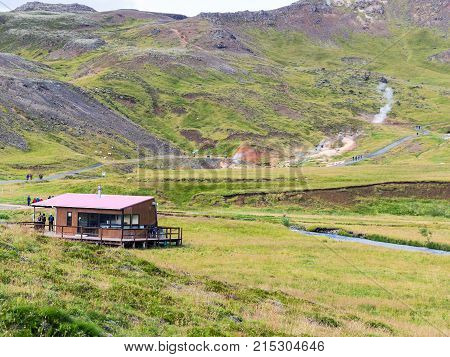 Building In Hveragerdi Hot Spring River Trail