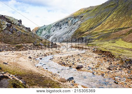 Brook In Graenagil Canyon In Iceland