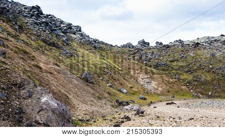 Mountain Walls Of Graenagil Canyon In Iceland