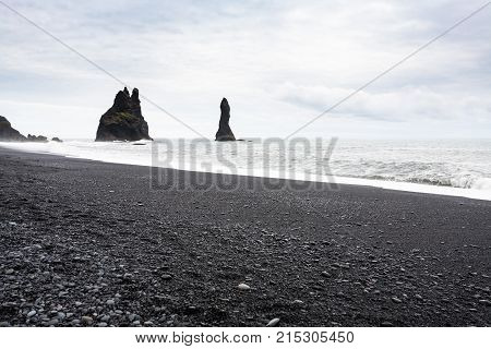 View Of Reynisdrangar Basalt Rocks In Iceland