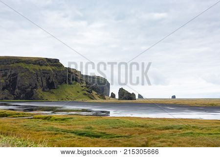 Seaside In Vik I Myrdal Village In Iceland