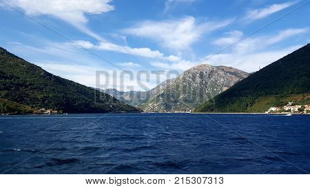 View of the Boka Kotorska bay Montenegro