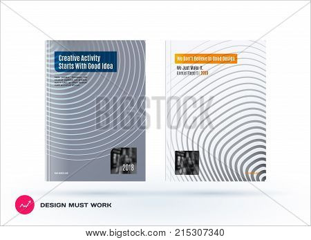 Design of business vector template, brochure, abstract annual report, cover modern layout, flyer in A4 with olourful round circle blend effect, abstract lines for finance, teamwork with background.
