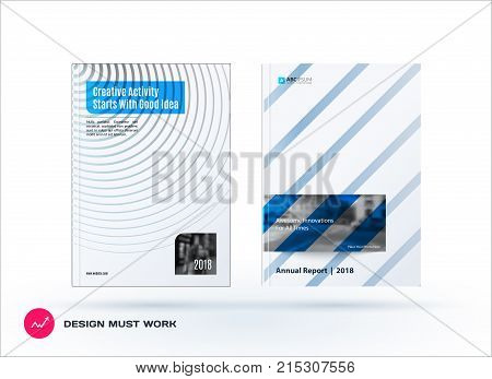 Design of business vector template, brochure, abstract annual report, cover modern layout, flyer in A4 with olourful round circle blend effect, abstract lines for finance, teamwork with background.