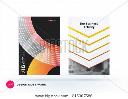 Design of business vector template, brochure, abstract annual report, cover modern layout, flyer in A4 with olourful round circle blend effect, abstract lines for finance, teamwork with background.