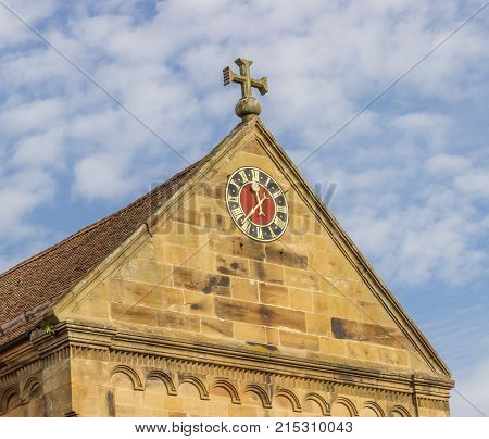 Maulbronn, Germany - oktober 19, 2017 Monastery Maulbronn from outside at a partly cloudy day