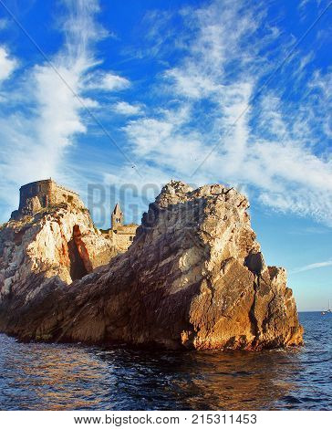 Portovenere: Rocky coast with Saint Peter church
