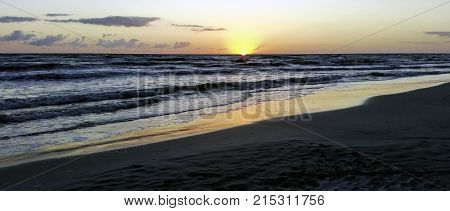 Sunset in Lubiatowo Baltic Sea - Poland