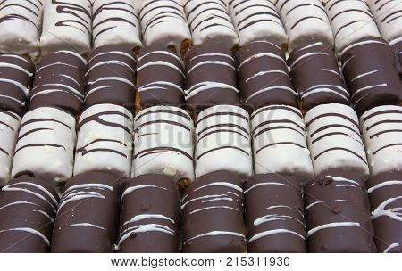 Round Mini Chocolate Pie With Strips From Above