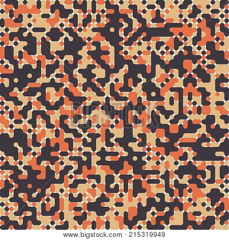 Raster of Pixel Art with Abstract Background Made of Geometric Shapes, Rounded Pixel Effect, 8 Bit Design, Ideal for Children Room Decoration, Wrapping, Cards, Baby Shower, Banners, Backgrounds