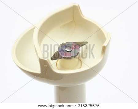 Metal Knife Of A White Blender