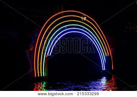 Amsterdam Netherlands - January 14 2017: Illuminated 