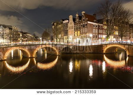 Beautiful Amsterdam Night Scene