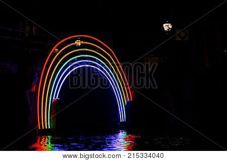 Amsterdam Netherlands - January 14 2017: Illuminated 