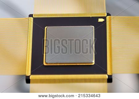 Micro  processor controller chip microcontroller gold orange black color