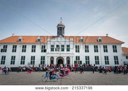 Jakarta, Indonesia - October 2017: Jakarta History Museum, formerly Stadhuis in Old Town Jakarta.