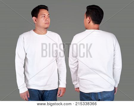 White Sweater Long Sleeved Shirt Mockup Template