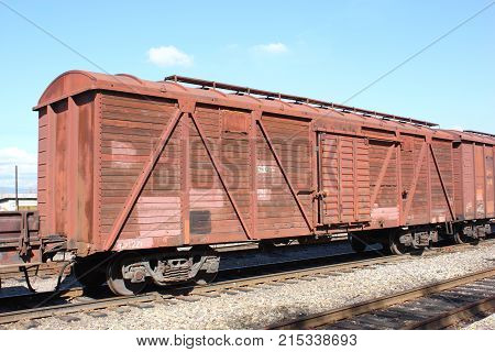 The cargo train shot with diminishing perspective