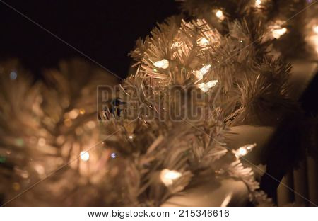 Softly blurred Christmas lights for a festive holiday season.