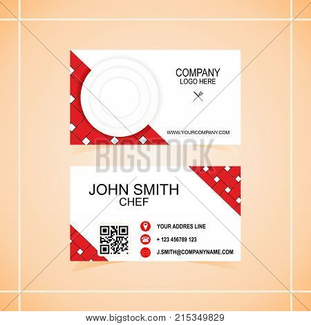 Business card of the restaurant from chef
