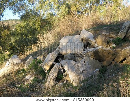 Concrete Slabs Dumped In Rural Countryside