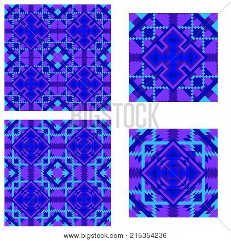 pattern symmetrical symmetrical pattern in blue for tiles, bedspreads, plaid. vector EPS10
