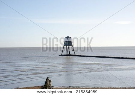 Dovercourt Lighthouse in essex under Blue sky