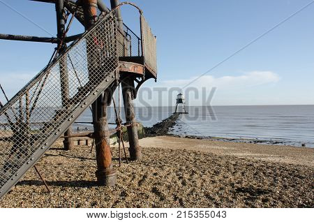View of Dovercourt lower lighthouse from the upper lighthouse