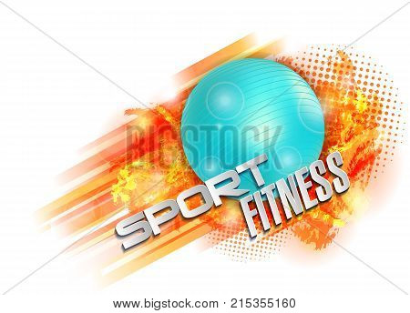 Abstract background, text sports and fitness, ball