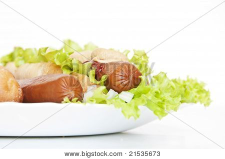 Hot dog en placa